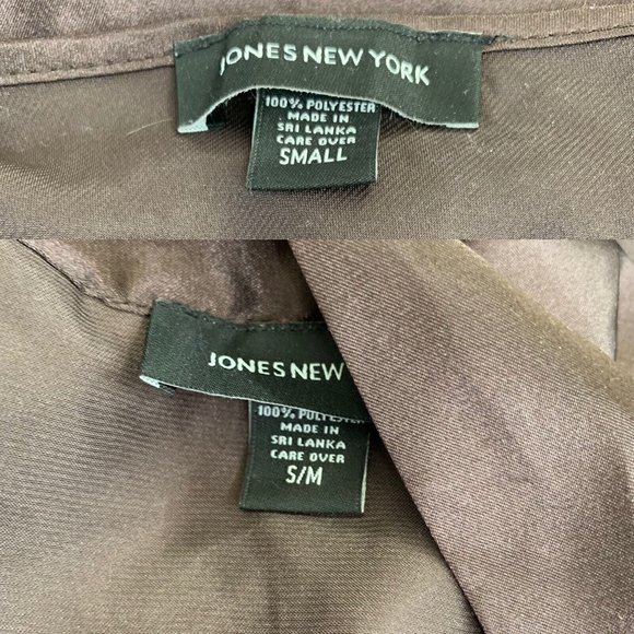 VTG Jones New York SM Brown Dressing Gown & Robe Long Maxi Satin Belted Lace - Picture 7 of 12